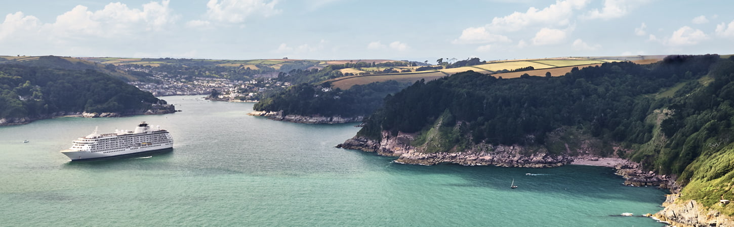 cruise ship next to island port