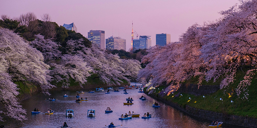 River with boats in East Asia