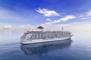 The World ship in middle of the ocean