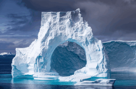 Antarctic Iceburg Uniquely shaped iceburg with a circle in the middle