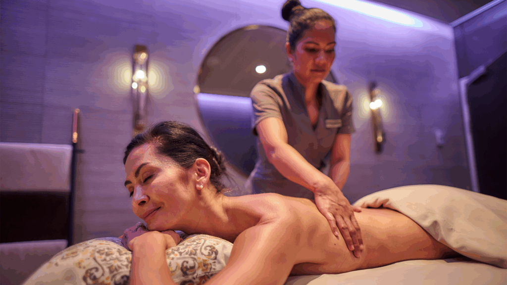Woman getting a back massage