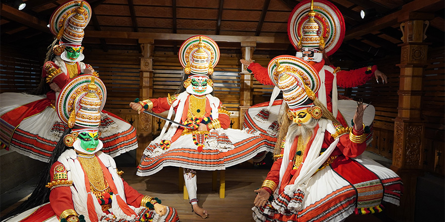 People dancing in costumes