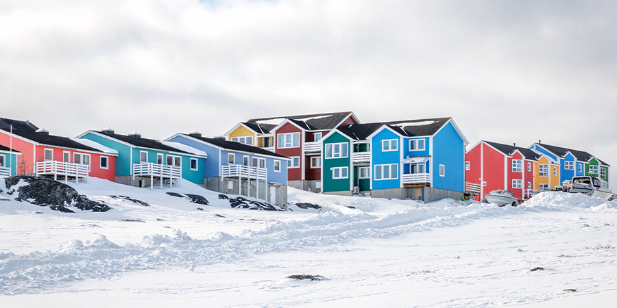 Casas en Nuuk, Groenlandia